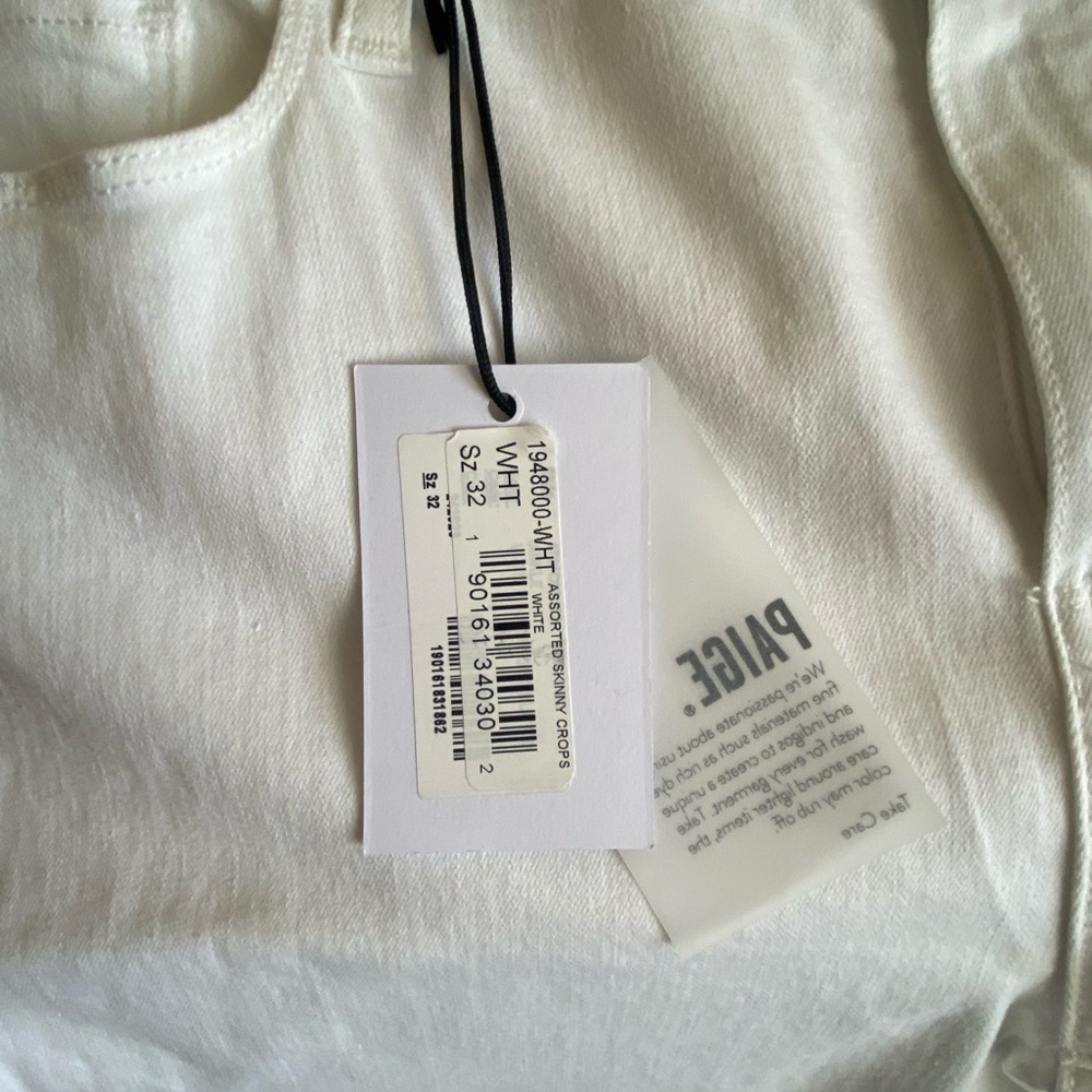 Paige Verdugo Ultra Skinny In Optic White Destructed Size 32 - Picture 7 of 12